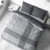 Baumwolle Bettwäsche 200x220 cm Anthrazit Grau Produktbild-Vorschau 2
