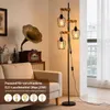 ZMH Stehlampe Wohnzimmer Holz Stehleuchte 3 flammig Produktbild-Vorschau 7