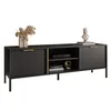 RTV Schrank LARETTO 153 cm anthrazit schwarze Beine Produktbild-Vorschau 5