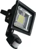 A black LED floodlight with a motion sensor, shown against a white background. Anteprima dell’immagine prodotto