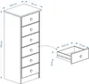 Kommode Hochschrank Anrichte RONDO, 6 Schubladen, Kiefer Produktbild-Vorschau 11