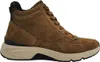 A side view of a brown women's boot. Voir les images du produit