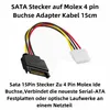 K29 SATA Stecker auf Molex 4-pin Buchse Adapter Kabel 15cm Produktbild-Vorschau 2
