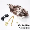 4 in 1 Vokuhila Kostüm Set – 80er 90er Goldkette, Brille Produktbild-Vorschau 4