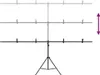 vidaXL Stojan na pozadie T-Form Black 201x60x(70-200) cm Náhľad obrázku produktu 4