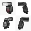 A collage of four images showing different angles of a camera flash. Produktbild-Vorschau