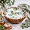 Große Salatschüssel, 4 Holzschälchen & Besteck im Produktbild-Vorschau 4