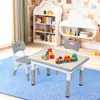 Izrielar Kindertisch mit 2 Stühlen grau, Höhenverstellbare Produktbild-Vorschau 1