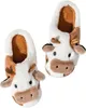 ASKSA Kuh Hausschuhe Uni Cow Slippers Flaumig Pluesch Warme Produktbild-Vorschau 5