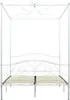 vidaXL Himmelbett-Gestell Weiß Metall 140 x 200 cm Produktbild-Vorschau 2