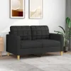 vidaXL 2-Sitzer-Sofa Schwarz 140 cm Stoff Produktbild-Vorschau 2