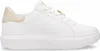 A side view of a white sneaker with gold accents. Produktbild-Vorschau