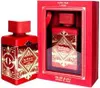 A red perfume bottle and its red packaging are displayed against a white background. Náhled obrázku produktu