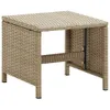 vidaXL Gartenhocker 4 Stk. mit Sitzkissen Poly Rattan Beige Produktbild-Vorschau 6