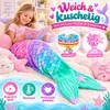 3-teiliges Meerjungfrauen-Set für Kinder – Kuscheldecke mit Produktbild-Vorschau 6