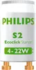 Philips S2 4-22W, Štartér, Biela, Plast, fluorescent lamps Náhľad obrázku produktu 6