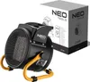 A black and yellow NEO TOOLS ceramic electric heater is shown next to its packaging. Voir les images du produit