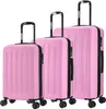 Three pink suitcases of varying sizes arranged side-by-side against a white background. Náhľad obrázku produktu