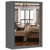 Armoire à portes coulissantes Armoire 150cm gris/gris avec Voir les images du produit 5