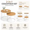 2er Set Couchtische rund – Weiß / Holzoptik Craft – Nesting Produktbild-Vorschau 3