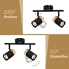 ZMH Plafonnier en bois Spot de plafond à 2 flammes GU10 Voir les images du produit 2