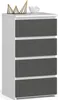 Kommode AKORD CL4 Weiß 40 cm 4 Schubladen Front Graphitgrau Produktbild-Vorschau 1