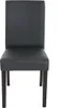 A black dining chair with dark legs is shown from the front against a white background. Podgląd zdjęcia produktu