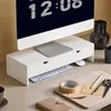 SoBuy Bildschirmerhöhung BBF02-W im Einsatz mit Monitor, Tastatur und Büroartikeln Voir les images du produit