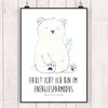 Mr. & Mrs. Panda Bild Eisbär Faul DIN A3 - Weiß - Geschenk, Produktbild-Vorschau 2