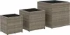 vidaXL Pflanzkübel 3 Stk. Grau Poly Rattan Produktbild-Vorschau 1