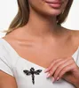 Elegante spilla a forma di libellula con cristalli neri, Anteprima dell’immagine prodotto 4