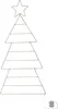 A wireframe Christmas tree silhouette with a star on top, illuminated by LEDs, and a battery pack at the bottom. Podgląd zdjęcia produktu
