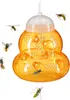 A wasp trap with several wasps around it, on a white background. Produktbild-Vorschau