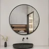 Spiegel Rund 50 cm Schwarz mit Aluminiumrahmen Wandspiegel Produktbild-Vorschau 2