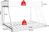 Sweiko Twin Over Full Metal Bunk Bed, Heavy Duty Metal Bunk Podgląd zdjęcia produktu 13