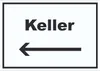 Keller Schild mit Text und Richtungspfeil links waagerecht Produktbild-Vorschau 1