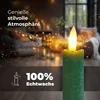 Stabkerzen LED mit Timer Grün 2er indoor mit 6 Stunden Produktbild-Vorschau 3