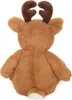 The back view of a brown plush reindeer toy with antlers and a white tail, sitting on a white background. Náhled obrázku produktu