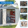 A collage of images showing different uses and storage solutions for a garden shed, including a main image of the shed itself. Produktbild-Vorschau