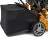 Close-up of a lawn scarifier's grass catcher and wheel. Produktbild-Vorschau