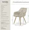 A diagram showing the dimensions of a chair, with accompanying text detailing product specifications. Náhled obrázku produktu