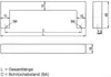 Technical drawing of a furniture handle with dimensions and labels. Produktbild-Vorschau