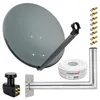PremiumX SAT Anlage 80cm ALU Antenne Quad LNB 50m Kabel Produktbild-Vorschau 1