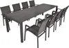 A dining table with chairs, set against a white background. Produktbild-Vorschau