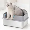 50×35×20cm Edelstahl Katzentoilette – Offenes Katzenklo mit Produktbild-Vorschau 7