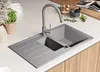 PRIMAGRAN Spülbecken Grau 90x50cm, Granitspüle 1,5 Becken + Produktbild-Vorschau 2