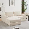 Modulares Cord-Schlafsofa 2-in-1, Corduroy Sofa mit Hocker Produktbild-Vorschau 2