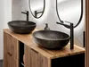 Umywalka Nablatowa Ceramiczna 52X39,5 Cm Czarny Mat Złoty Podgląd zdjęcia produktu 12