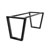 A black metal table base with an angular geometric design, shown from a low angle on a white background. Produktbild-Vorschau