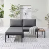 home24 Loungeset - 3-teilig - Aluminium - Grau Produktbild-Vorschau 1